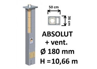 Kamino komplektas Schiedel Absolut Ø180 mm su ventiliaciniu kanalu, keramikinis dūmtraukis A++ energijai namams