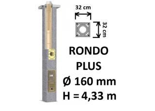 Kamino komplektas SCHIEDEL RONDO PLUS Ø160 mm, B, C, D klasės namams. Keramikinis kaminas. Keraminio dūmtraukio komplektas.
