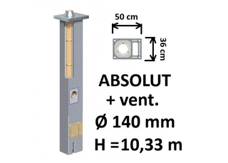 Kamino komplektas Schiedel Absolut Ø140 mm su ventiliaciniu kanalu, keramikinis dūmtraukis namams A++ lygio