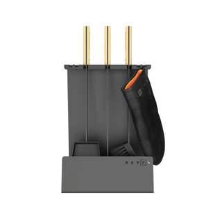 Židinio įrankiai SAVEN SET 4 L WHITE, trijų dalių židinio įrankių komplektas