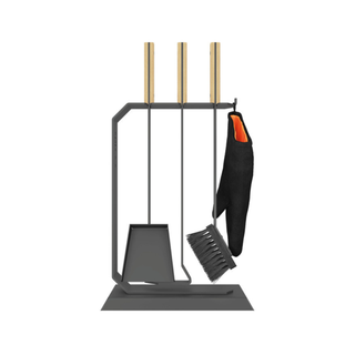 Židinio įrankiai SAVEN SET 4 L WHITE, trijų dalių židinio įrankių komplektas