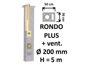 Kamino komplektas SCHIEDEL RONDO PLUS Ø200 mm su ventiliaciniu kanalu B, C, D klasės namams