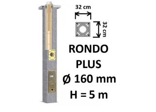 Kamino komplektas SCHIEDEL RONDO PLUS Ø160 mm, B, C, D klasės namams. Keramikinis kaminas. Keraminio dūmtraukio komplektas.