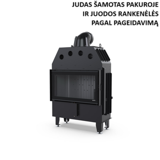 Defro Home INTRA M MINI židinys, 12,8 kW – židinio kapsulė su tiesiu stiklu, į šoną atidaromomis durelėmis