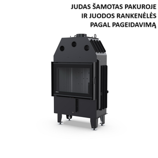 Defro Home INTRA S MINI OPTI židinys, 8 kW – židinio kapsulė su tiesiu stiklu, į šoną atidaromomis durelėmis