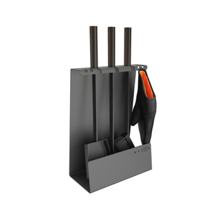 Židinio įrankiai SAVEN SET 4 L BLACK, trijų dalių židinio įrankių komplektas