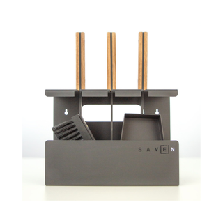 Židinio įrankiai SAVEN SET 1 S WHITE, trijų dalių židinio įrankių komplektas