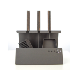 Židinio įrankiai SAVEN SET 2 S BLACK, trijų dalių židinio įrankių komplektas