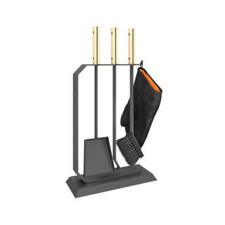 Židinio įrankiai SAVEN SET 4 L WHITE, trijų dalių židinio įrankių komplektas