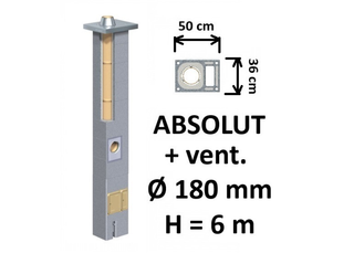 Kamino komplektas Schiedel Absolut Ø180 mm su ventiliaciniu kanalu, keramikinis dūmtraukis A++ energijai namams