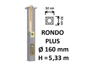 Kamino komplektas SCHIEDEL RONDO PLUS Ø160 mm, B, C, D klasės namams. Keramikinis kaminas. Keraminio dūmtraukio komplektas.