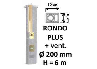 Kamino komplektas SCHIEDEL RONDO PLUS Ø200 mm su ventiliaciniu kanalu B, C, D klasės namams
