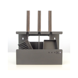 Židinio įrankiai SAVEN SET 1 S BLACK, trijų dalių židinio įrankių komplektas