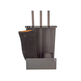 Židinio įrankiai SAVEN SET 4 L BLACK, trijų dalių židinio įrankių komplektas