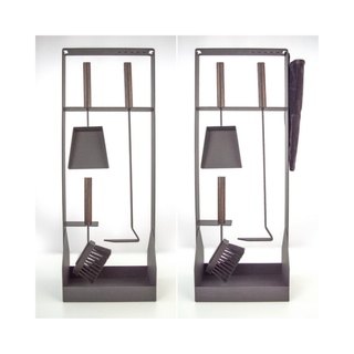 Židinio įrankiai SAVEN SET 5 SL BLACK, trijų dalių židinio įrankių komplektas