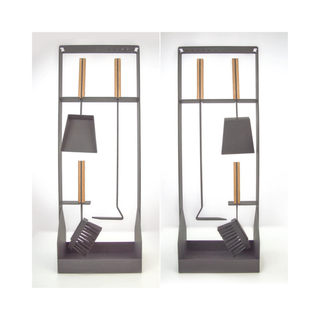 Židinio įrankiai SAVEN SET 5 SL WHITE, trijų dalių židinio įrankių komplektas