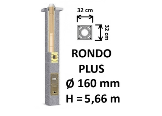 Kamino komplektas SCHIEDEL RONDO PLUS Ø160 mm, B, C, D klasės namams. Keramikinis kaminas. Keraminio dūmtraukio komplektas.
