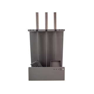 Židinio įrankiai SAVEN SET 4 L BLACK, trijų dalių židinio įrankių komplektas