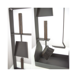 Židinio įrankiai SAVEN SET 5 SL BLACK, trijų dalių židinio įrankių komplektas