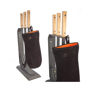 Židinio įrankiai SAVEN SET 4 L WHITE, trijų dalių židinio įrankių komplektas