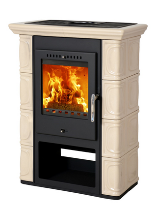THORMA BORGHOLM Keramik - kapučino spalvos keraminė malkinė krosnelė, 7 kW