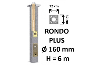 Kamino komplektas SCHIEDEL RONDO PLUS Ø160 mm, B, C, D klasės namams. Keramikinis kaminas. Keraminio dūmtraukio komplektas.