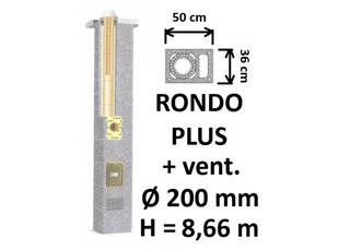 Kamino komplektas SCHIEDEL RONDO PLUS Ø200 mm su ventiliaciniu kanalu B, C, D klasės namams