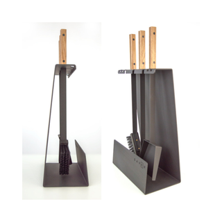 Židinio įrankiai SAVEN SET 4 L WHITE, trijų dalių židinio įrankių komplektas