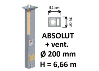 Kamino komplektas Schiedel Absolut Ø200 mm su ventiliaciniu kanalu, keramikinis dūmtraukis namams A, A+, A++