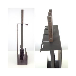 Židinio įrankiai SAVEN SET 4 L BLACK, trijų dalių židinio įrankių komplektas