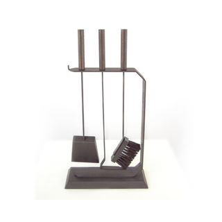 Židinio įrankiai SAVEN SET 6 L BLACK, trijų dalių židinio įrankių komplektas