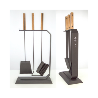 Židinio įrankiai SAVEN SET 4 L WHITE, trijų dalių židinio įrankių komplektas