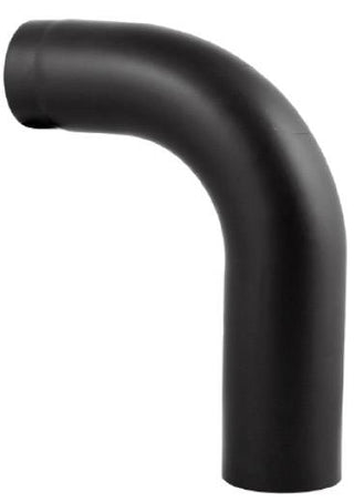 DARCO D-150 mm / 90° aukšta ilga lenkta dūmtraukio alkūnė. Kamino pajungimo alkūnė židiniams ir krosnelėms. Juoda dūmų alkūnė.