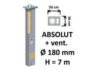 Kamino komplektas Schiedel Absolut Ø180 mm su ventiliaciniu kanalu, keramikinis dūmtraukis A++ energijai namams