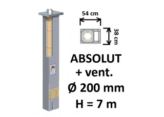 Kamino komplektas Schiedel Absolut Ø200 mm su ventiliaciniu kanalu, keramikinis dūmtraukis namams A, A+, A++