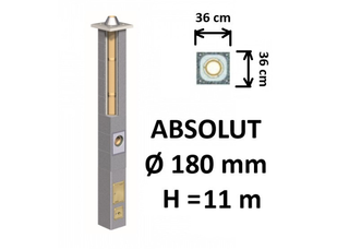 Kamino komplektas Schiedel Absolut Ø180 mm. Keramikinis kaminas namams A, A+, A++ klasėms.