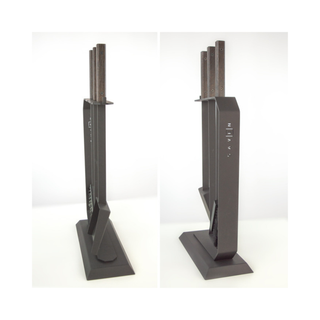 Židinio įrankiai SAVEN SET 6 L BLACK, trijų dalių židinio įrankių komplektas