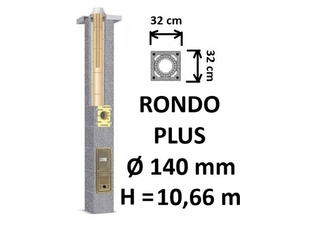 Kamino komplektas SCHIEDEL RONDO PLUS Ø140 mm, B, C, D klasės namams. Keramikinis kaminas. Keraminio dūmtraukio komplektas.