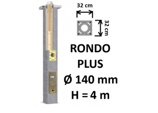 Kamino komplektas SCHIEDEL RONDO PLUS Ø140 mm, B, C, D klasės namams. Keramikinis kaminas. Keraminio dūmtraukio komplektas.