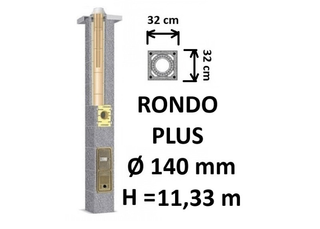 Kamino komplektas SCHIEDEL RONDO PLUS Ø140 mm, B, C, D klasės namams. Keramikinis kaminas. Keraminio dūmtraukio komplektas.