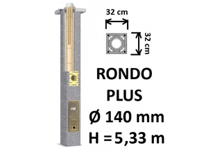 Kamino komplektas SCHIEDEL RONDO PLUS Ø140 mm, B, C, D klasės namams. Keramikinis kaminas. Keraminio dūmtraukio komplektas.