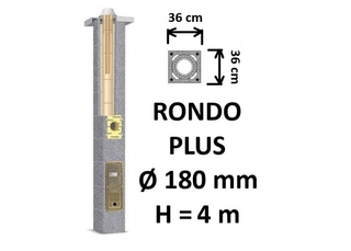 Kamino komplektas SCHIEDEL RONDO PLUS Ø180 mm, B, C, D klasės namams. Keramikinis kaminas. Keraminio dūmtraukio komplektas.