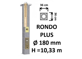 Kamino komplektas SCHIEDEL RONDO PLUS Ø180 mm, B, C, D klasės namams. Keramikinis kaminas. Keraminio dūmtraukio komplektas.