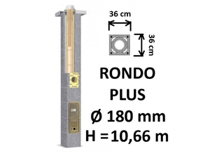 Kamino komplektas SCHIEDEL RONDO PLUS Ø180 mm, B, C, D klasės namams. Keramikinis kaminas. Keraminio dūmtraukio komplektas.