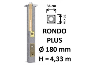 Kamino komplektas SCHIEDEL RONDO PLUS Ø180 mm, B, C, D klasės namams. Keramikinis kaminas. Keraminio dūmtraukio komplektas.