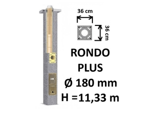 Kamino komplektas SCHIEDEL RONDO PLUS Ø180 mm, B, C, D klasės namams. Keramikinis kaminas. Keraminio dūmtraukio komplektas.
