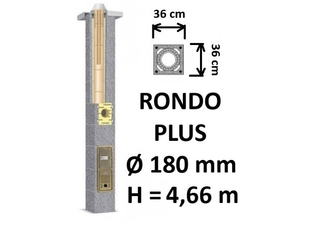 Kamino komplektas SCHIEDEL RONDO PLUS Ø180 mm, B, C, D klasės namams. Keramikinis kaminas. Keraminio dūmtraukio komplektas.