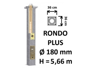 Kamino komplektas SCHIEDEL RONDO PLUS Ø180 mm, B, C, D klasės namams. Keramikinis kaminas. Keraminio dūmtraukio komplektas.