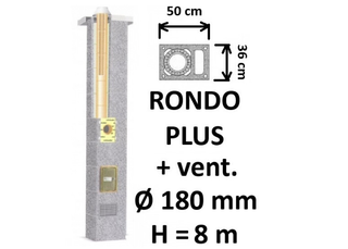 Kamino komplektas SCHIEDEL RONDO PLUS Ø180 mm su ventiliaciniu kanalu B, C, D klasės namams