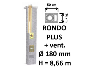 Kamino komplektas SCHIEDEL RONDO PLUS Ø180 mm su ventiliaciniu kanalu B, C, D klasės namams